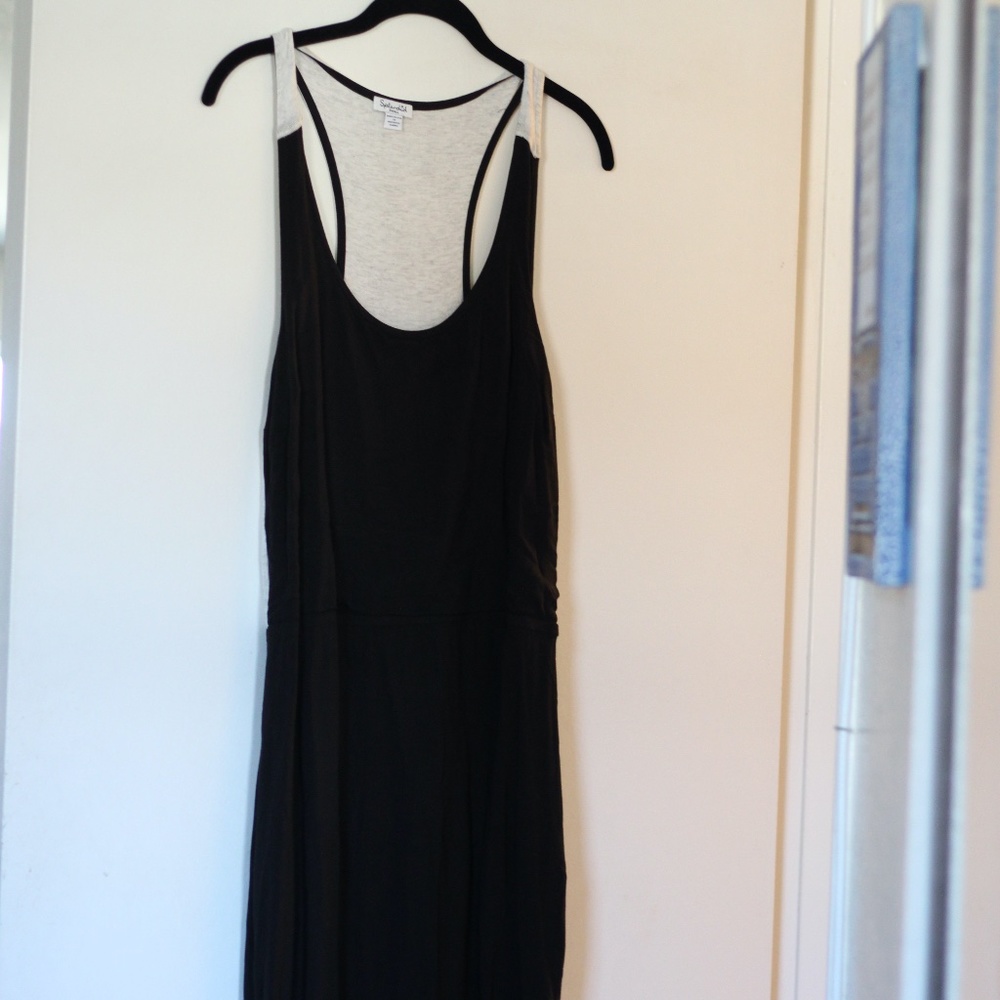Splendid Black and Cream Casual Maxi Dress